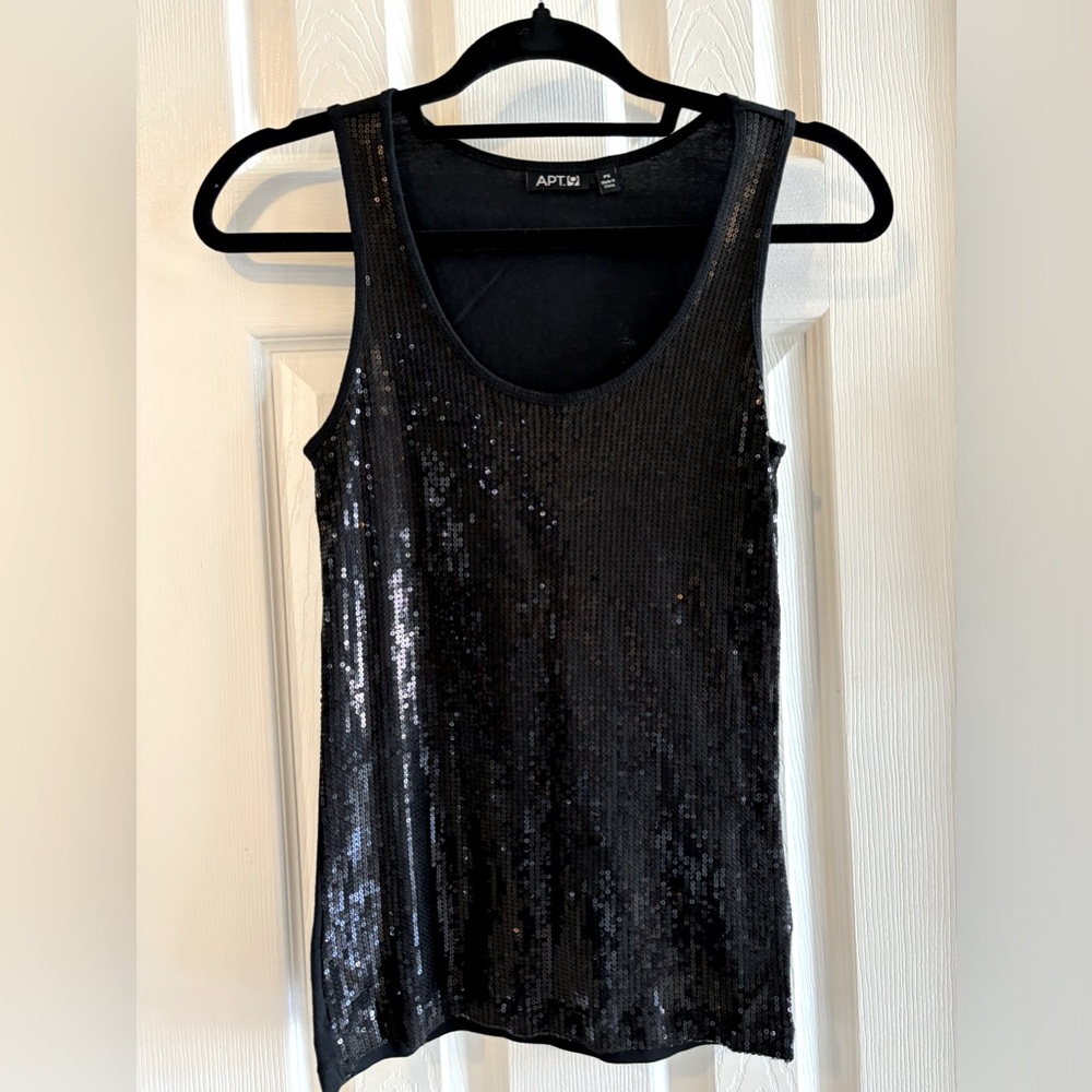 Apt 9 Black Sequin Tank Petite Small